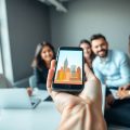Oameni de afaceri conectați digital în 2025
