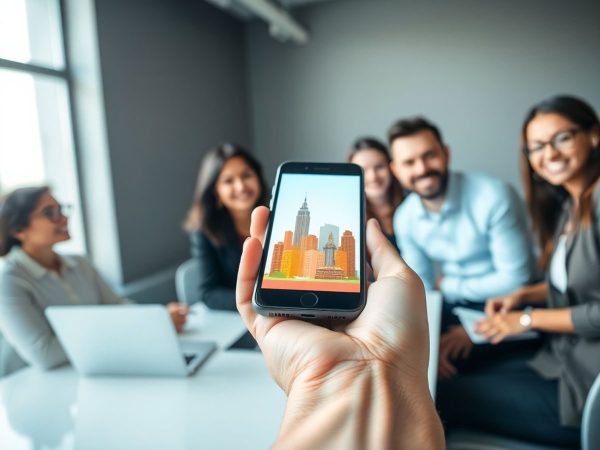 Oameni de afaceri conectați digital în 2025